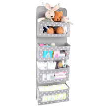 Factory Personalized Multi-layer 4 Clear Window Pocket Over The Door Hanging Diaper Storage Organizer